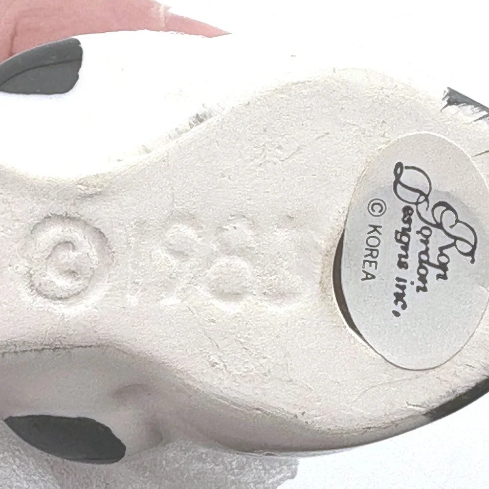 Vintage 1984 Ron Gordon Designs Ceramic Piggy Napkin Rings Set of 4 White Pink